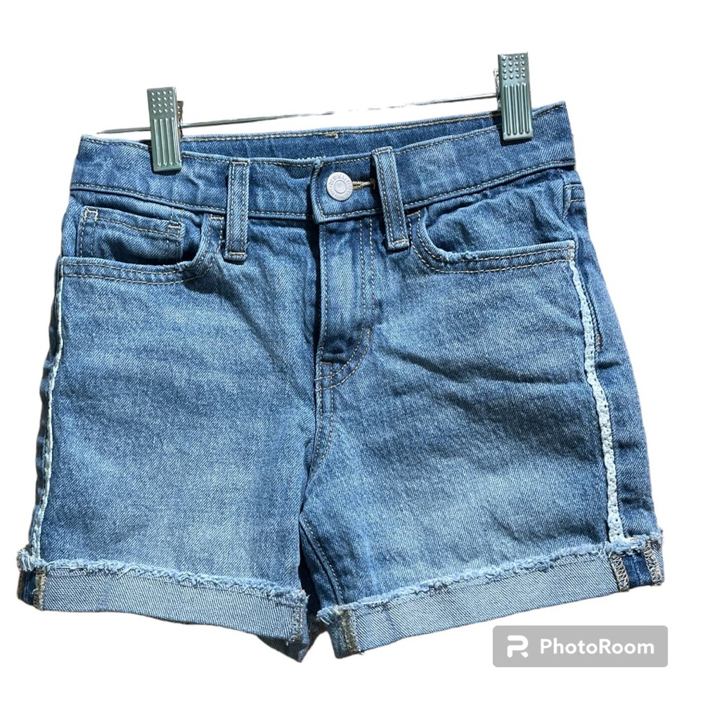 Old Navy Girls Size 8 Jean Shorts High Rise Adjustable Snap Closure